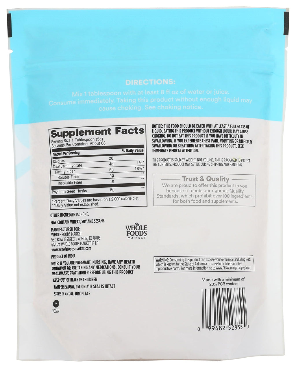 Psyllium Husk 12 Ounce T2415