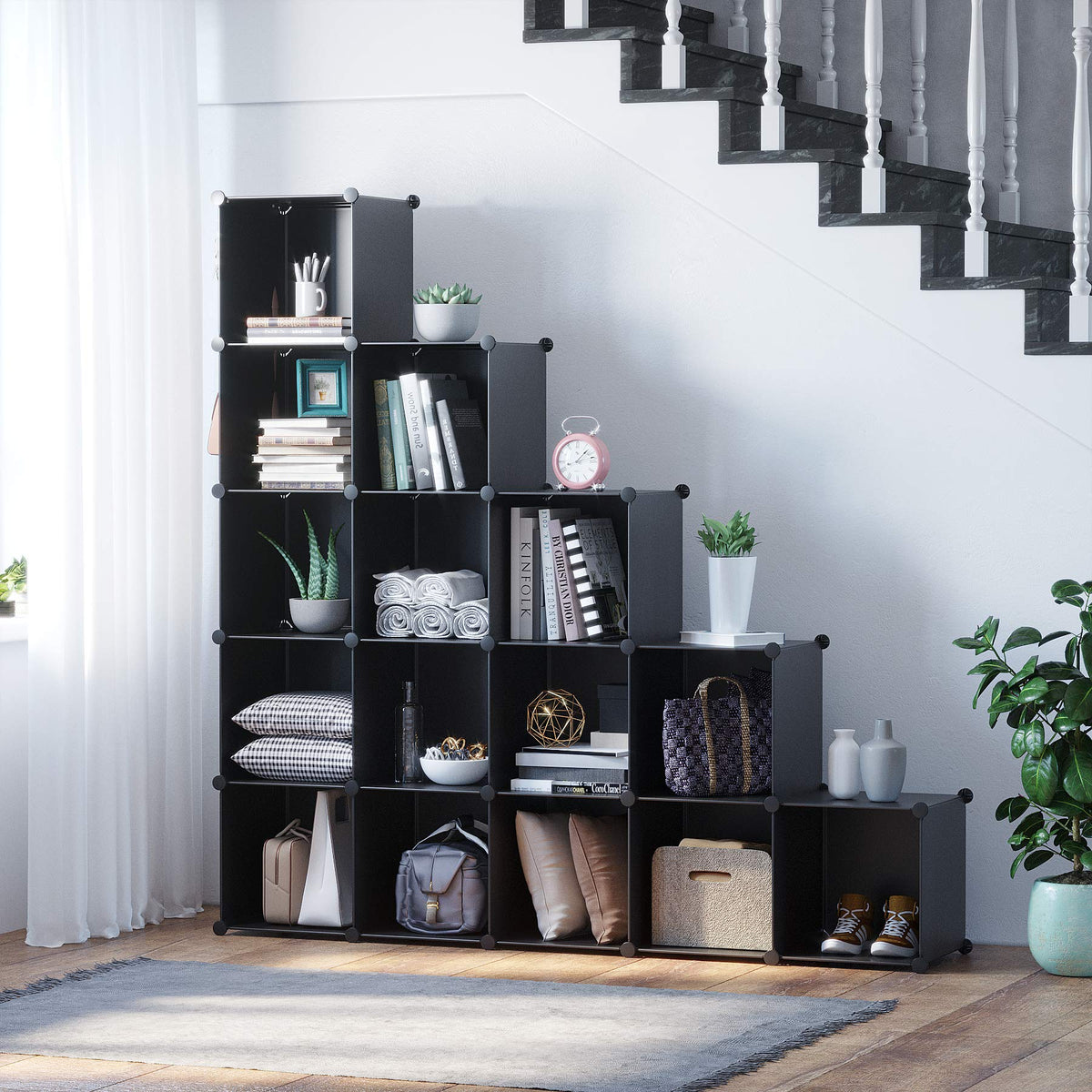 16 Cube Black Storage Organizer B544757