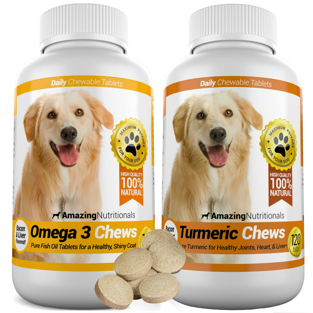 Omega-3 Fish Oil and Turmeric Curcumin Chews for Dogs P438