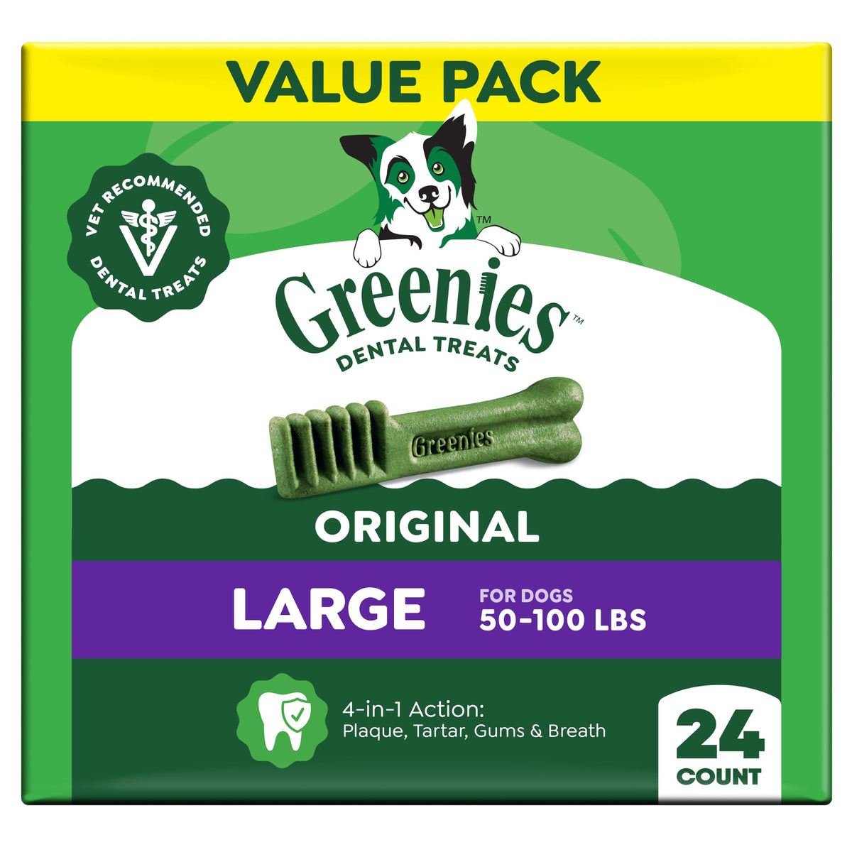 Large Natural Dental Dog Treats, 24 Count B5064