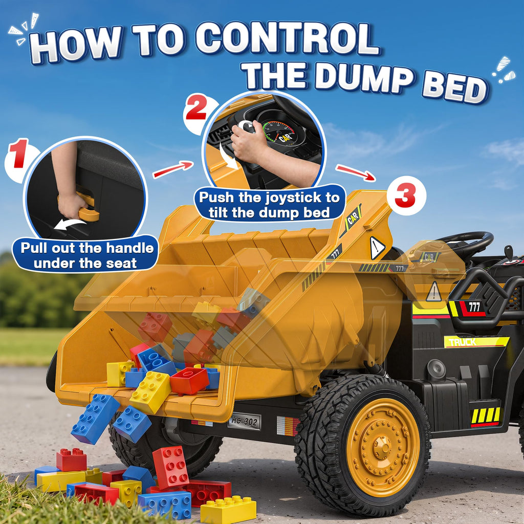 24V Ride On Dump Truck with Electric Dump Bed N6302