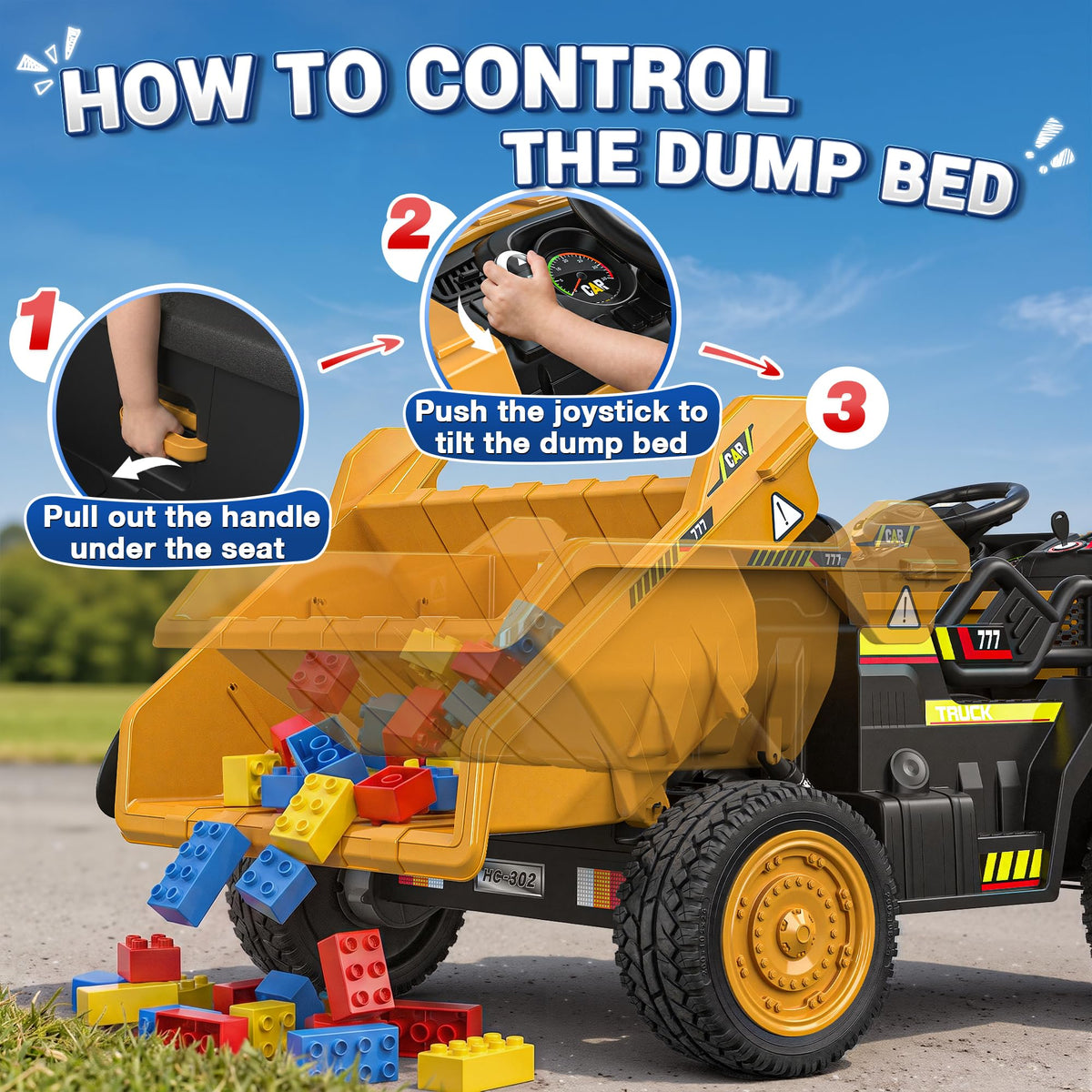 24V Ride On Dump Truck with Electric Dump Bed N6302