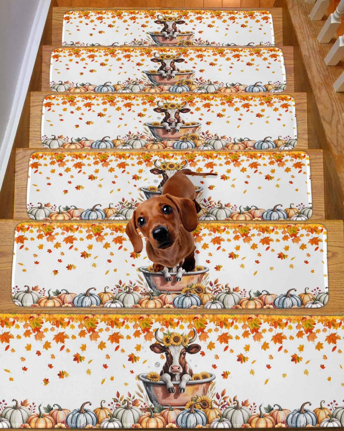 Fall Stair Treads, 4 Pack Non Slip Carpet 8x30 inch X544