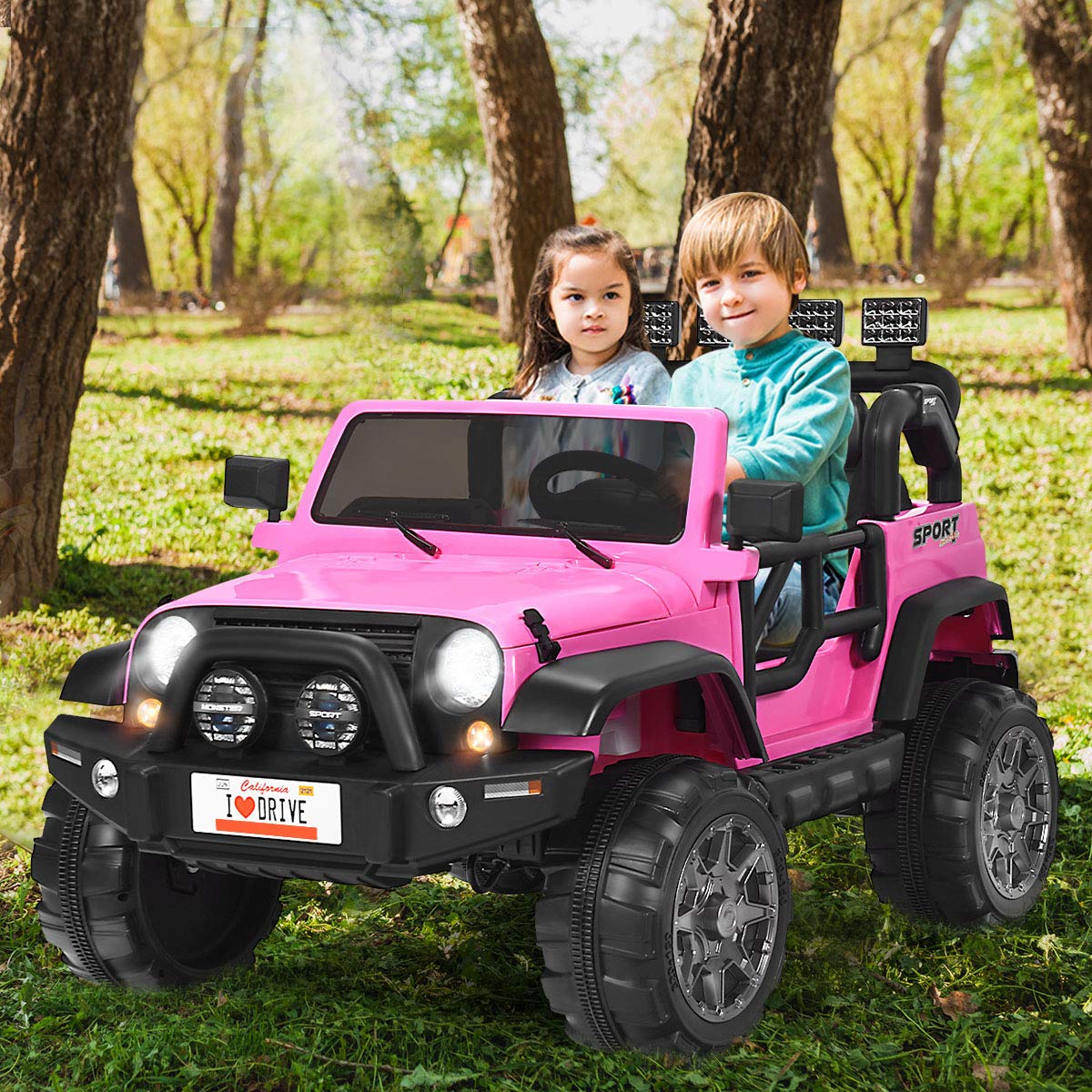 12V Battery Powered Ride on Truck with Remote Control, Pink F5330