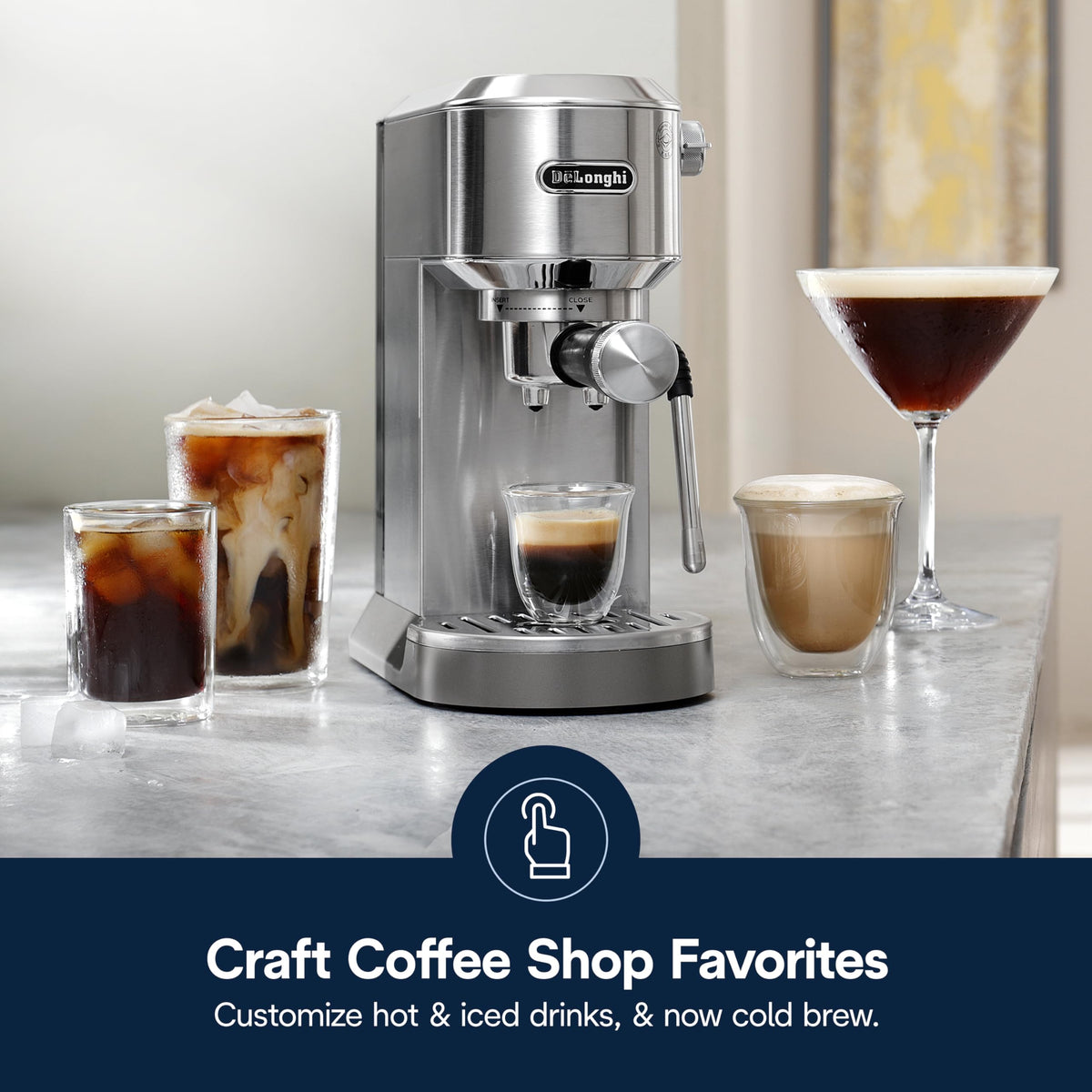 Compact Espresso Machine with Milk Frother F8153