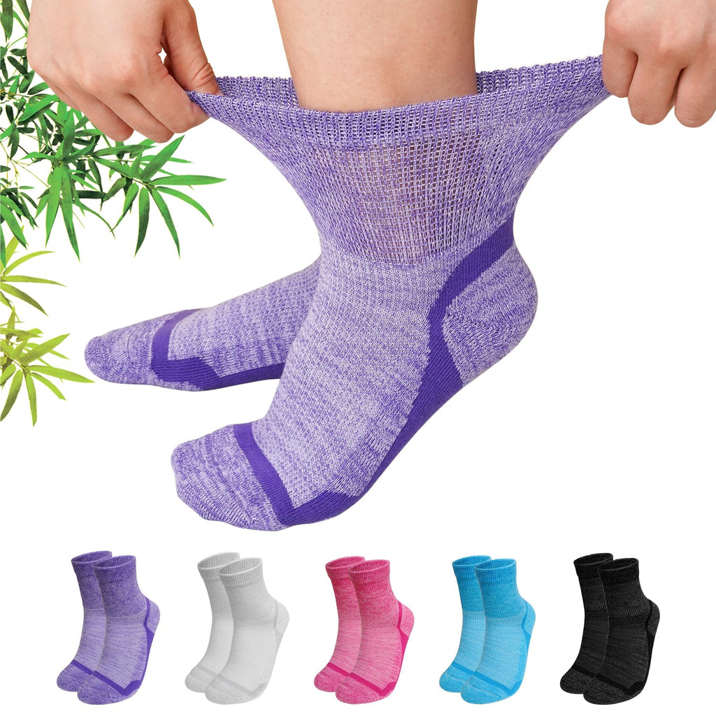 Bamboo Viscose Non-Binding Ankle Socks 5 Pairs H8907