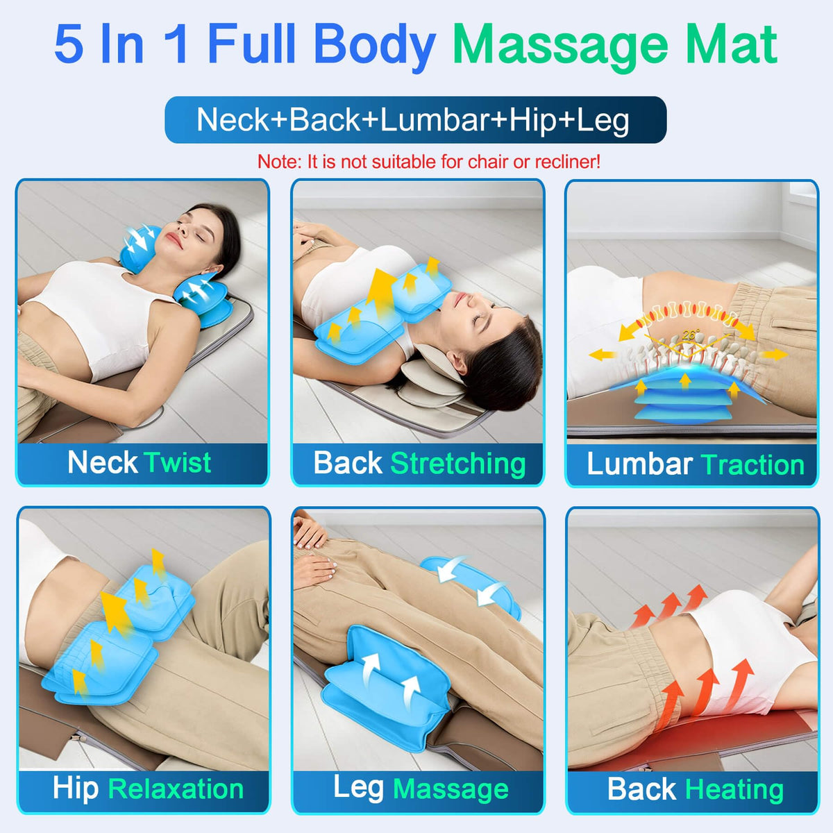 Full Body Massage Mat with Heat E80055