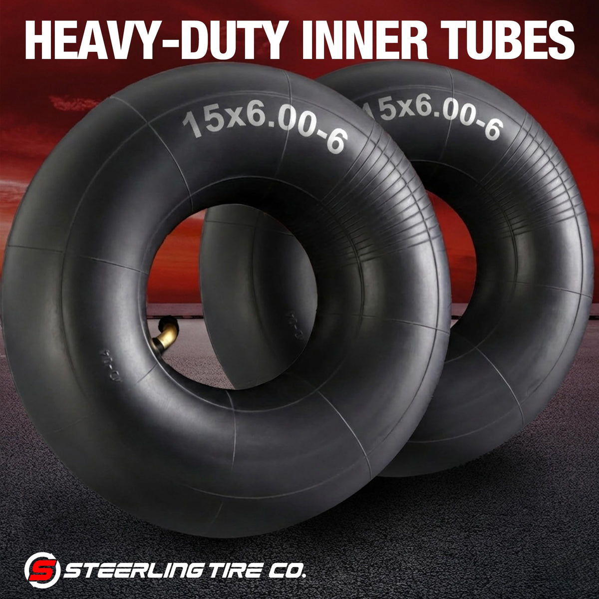15x6.00-6" Inner Tubes, 2 Pack with TR-13 Straight Valve Stem Y896592