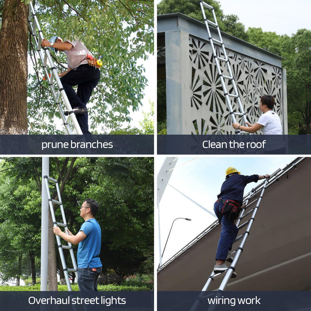 Telescoping Stainless Steel Extension Ladder 330 lbs I365684