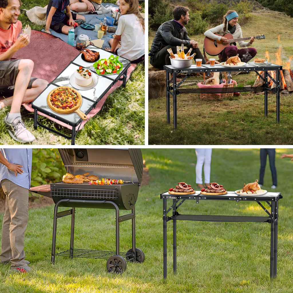 3ft Folding Camping Table, 3 Adjustable Height M277993