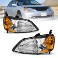 Headlight Assembly with Chrome Housing Amber Reflector Driver and Passenger Side F82462