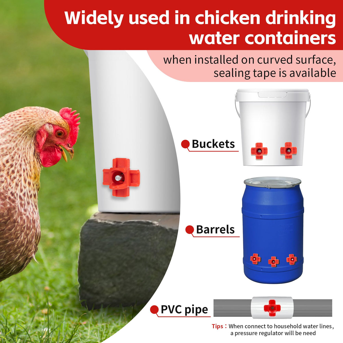 40 Pcs Chicken Waterer Nipples with Drill Bit L5222