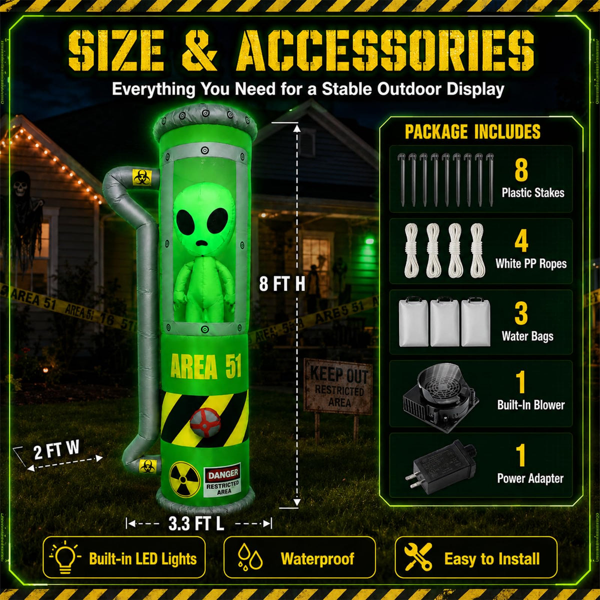 8FT Inflatable Outdoor Decoration with LEDs W1245