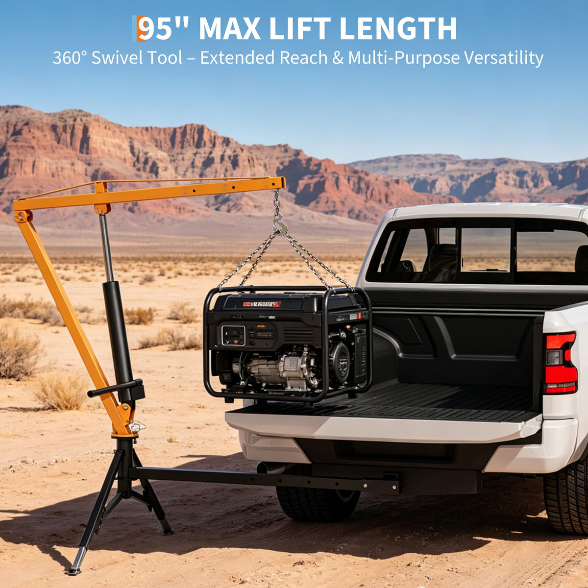 Heavy Duty Hydraulic Hitch Mounted Truck Crane with 360 Degree Swivel Boom W486