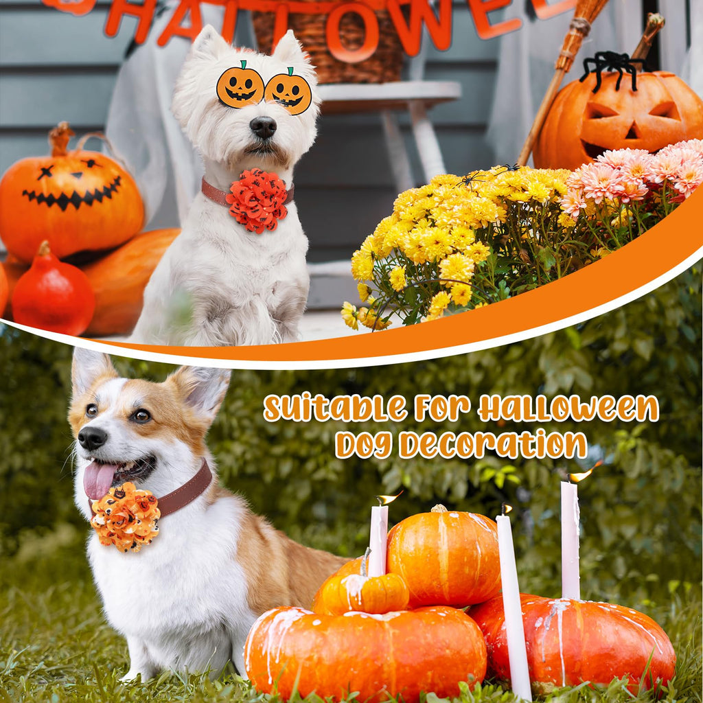 80 Pcs Halloween Dog Collar Flowers Bulk M8799