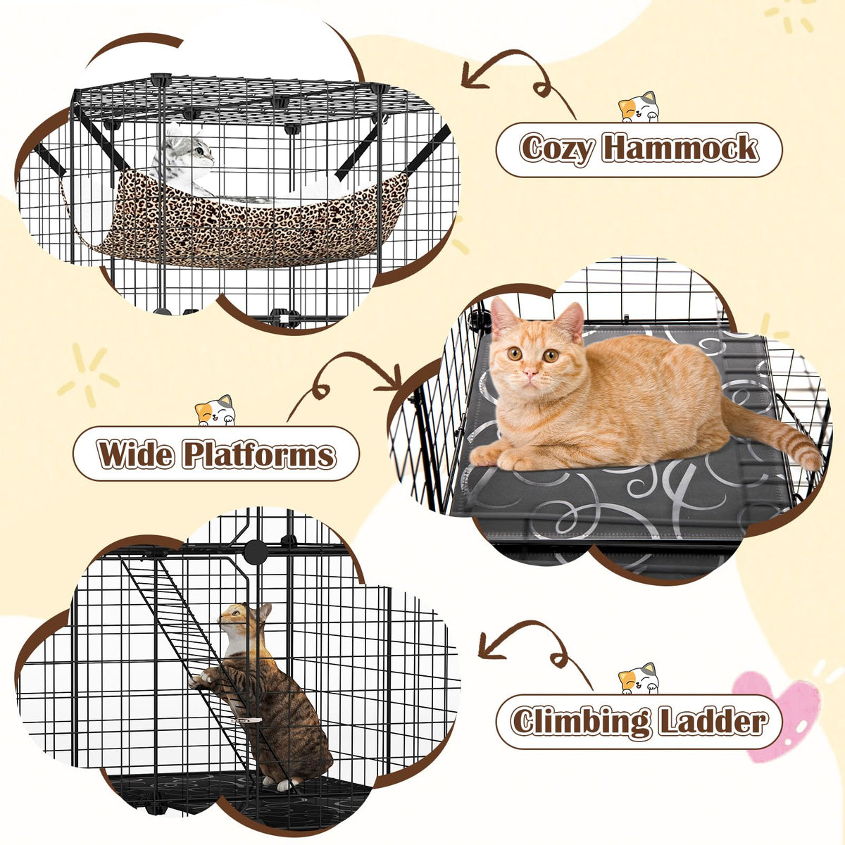 56" 4-Tier Cat Enclosure with Skylight D56216