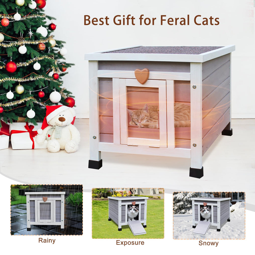 Insulated Outdoor Cat House with Liner B5979