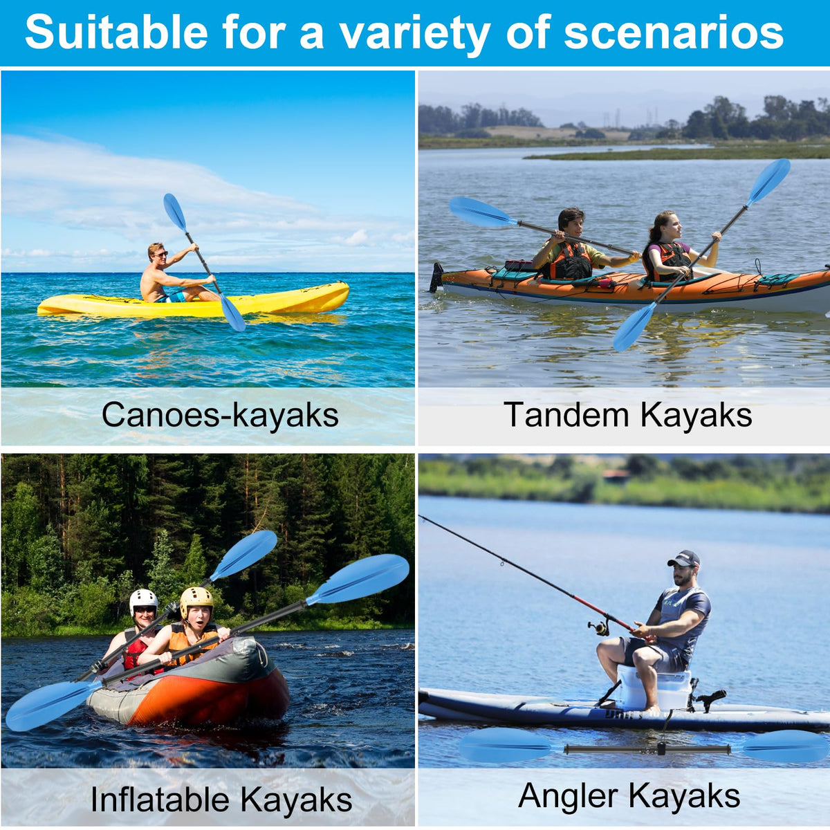 Telescoping Adjustable Kayak Paddle 70" to 95" R492628