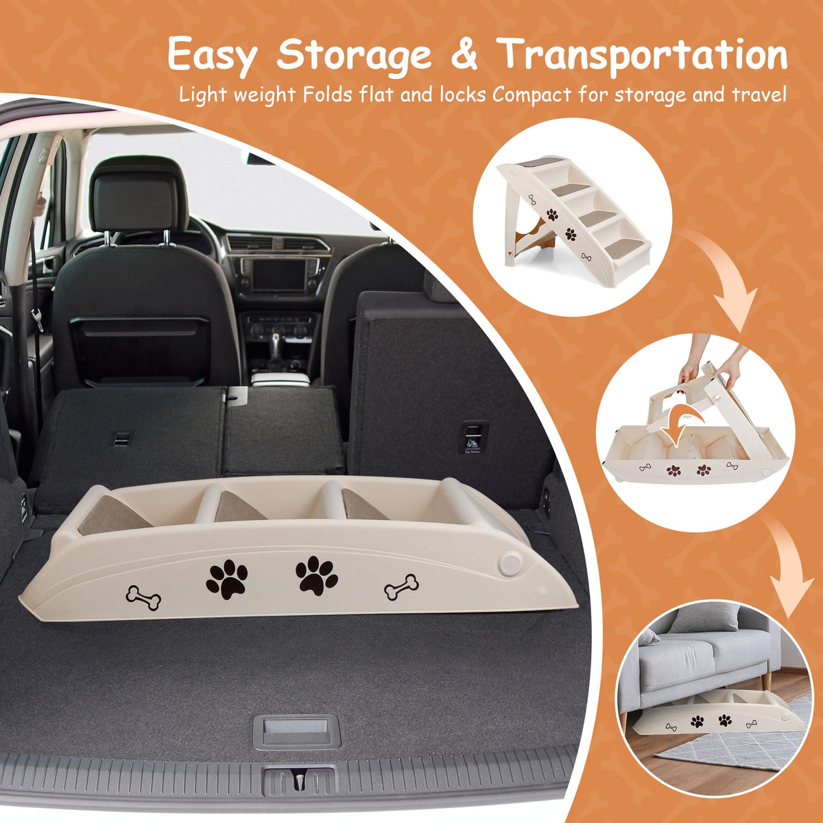 4-Step Non-Slip Dog Stairs C74683