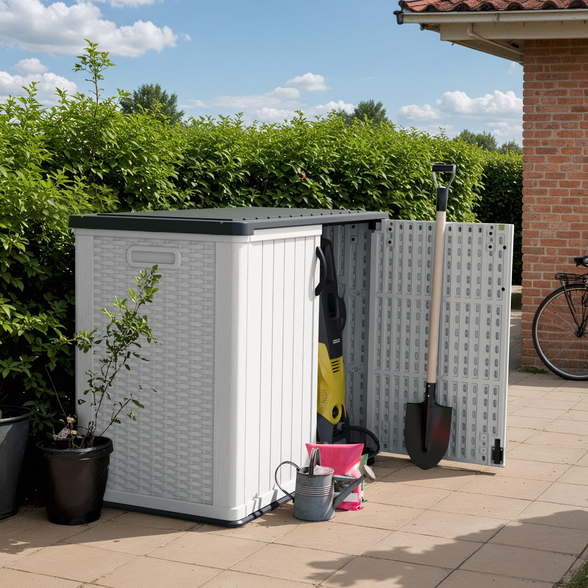 White 26 Cu Ft Lockable Outdoor Storage Cabinet W735