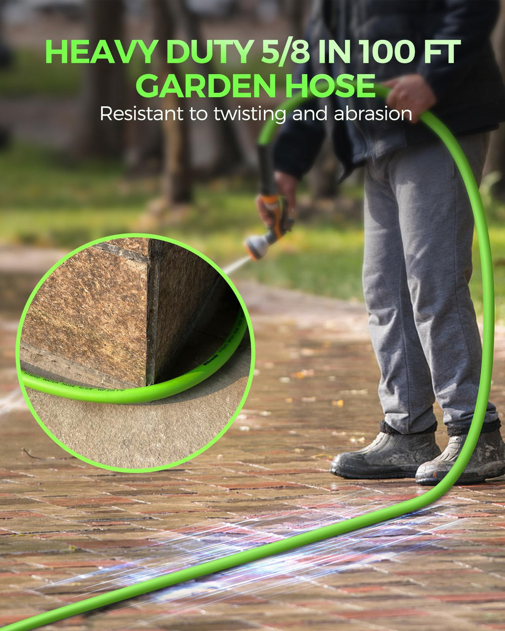 100 FT x 5/8" Heavy Duty Flexible Garden Hose Z10905