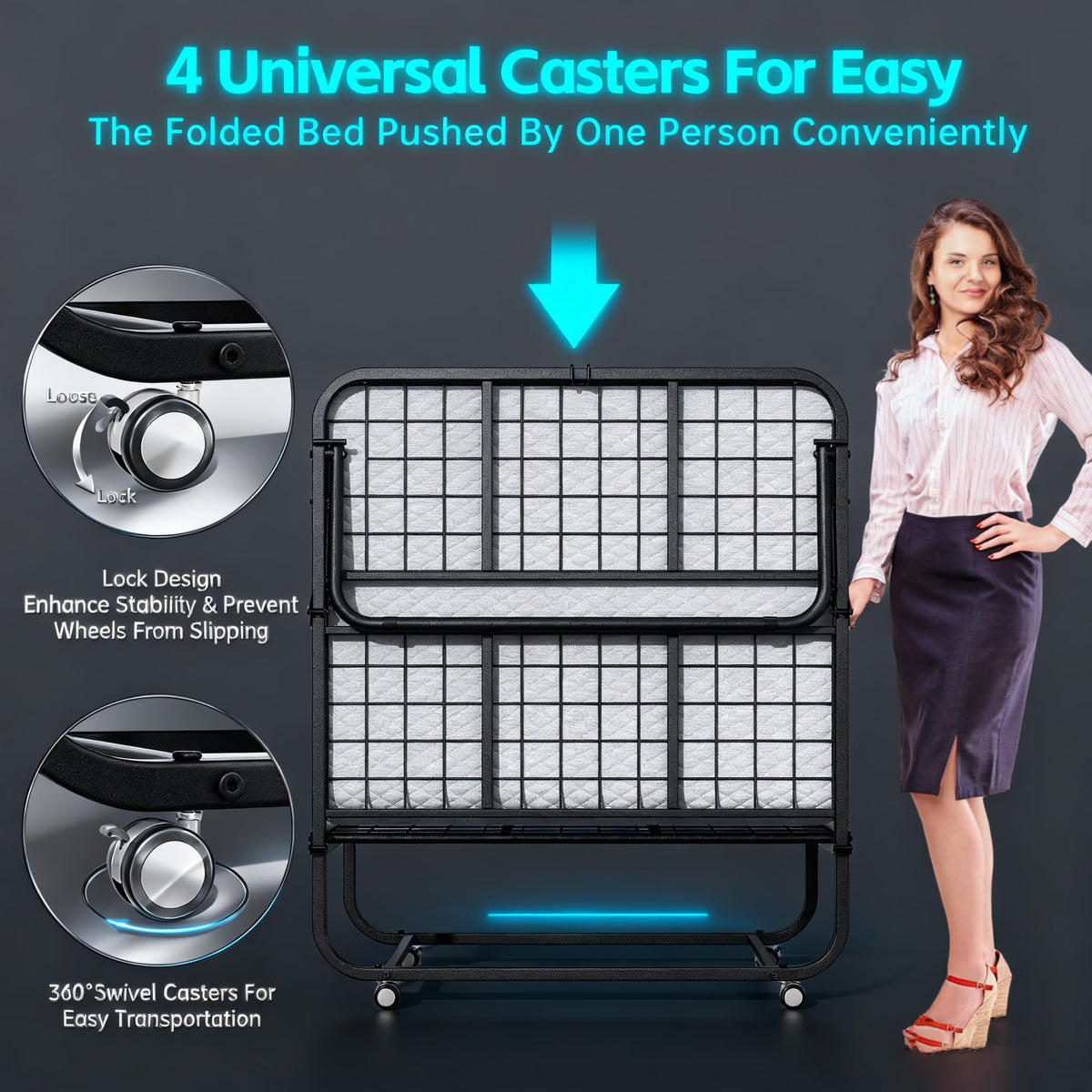 Folding Bed with Mattress C5701