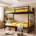 Twin Over Twin Bunk Bed with Ladder, Black Q11154