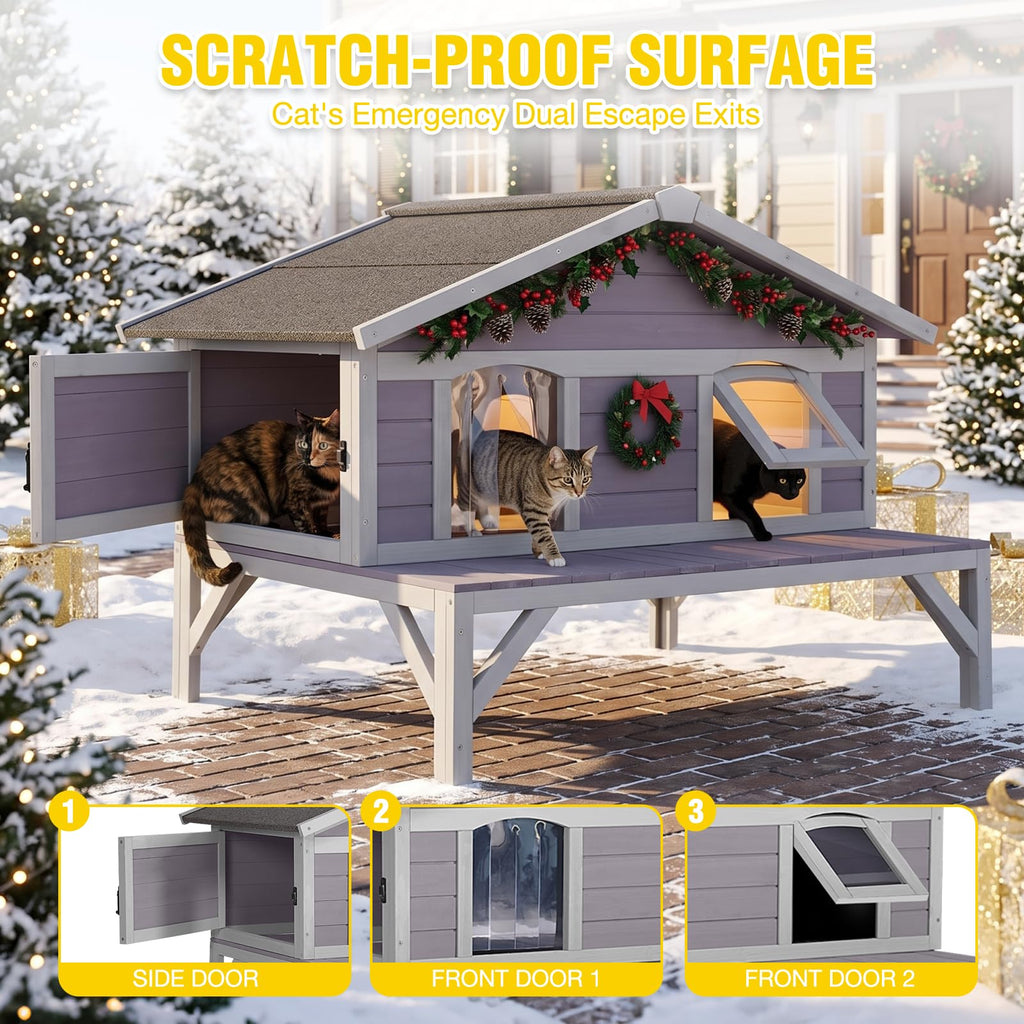 Waterproof Heated Cat House B577