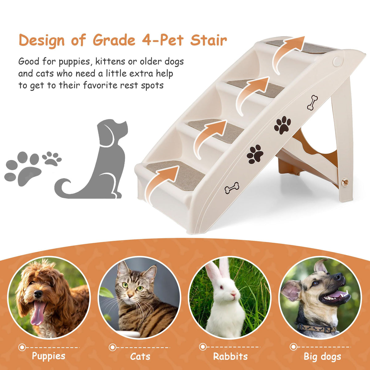 4-Step Non-Slip Dog Stairs C74683