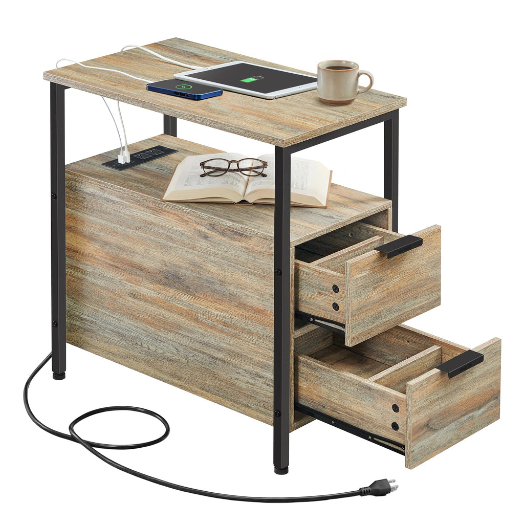 Side End Table with Charging Station Z504