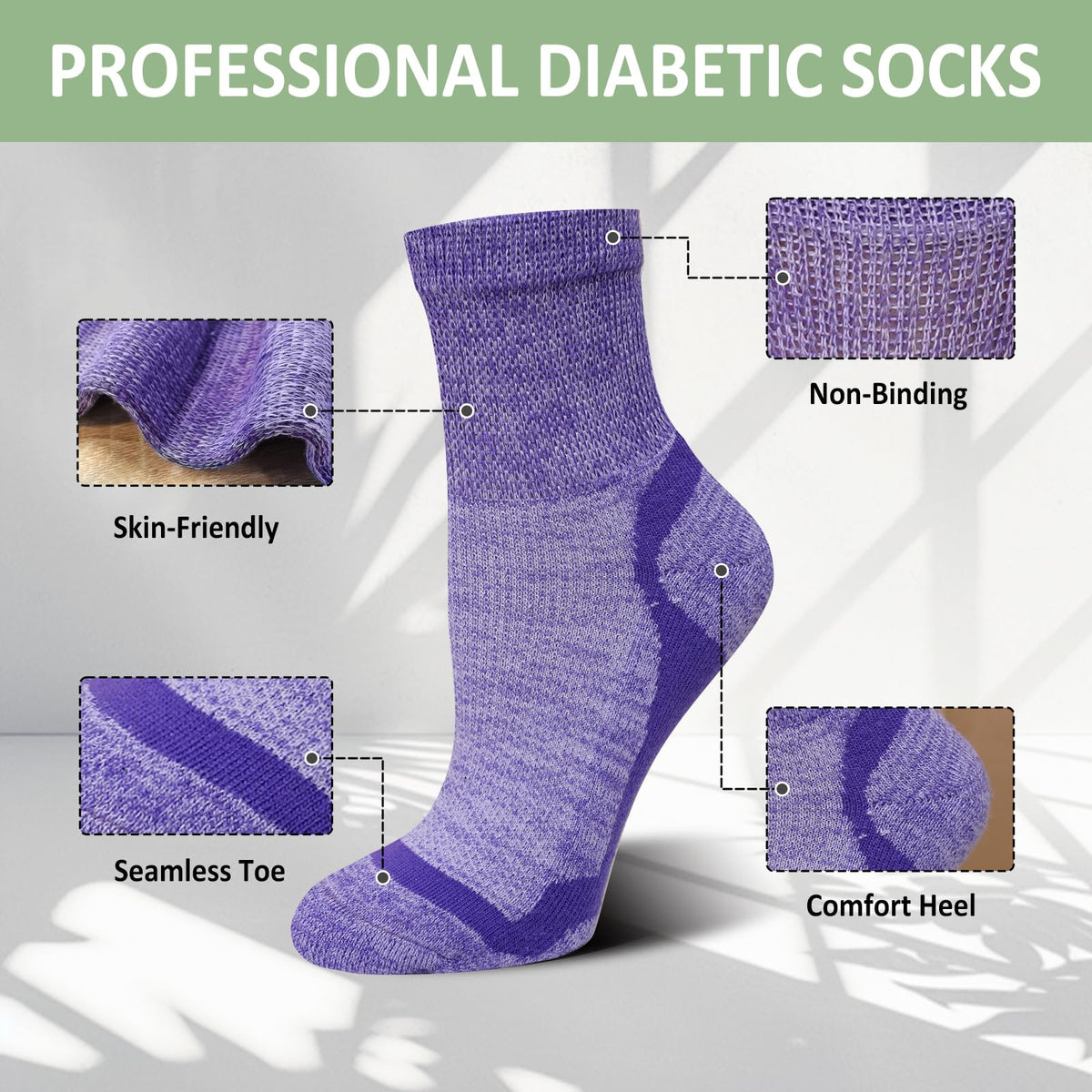 Bamboo Viscose Non-Binding Ankle Socks 5 Pairs H8907