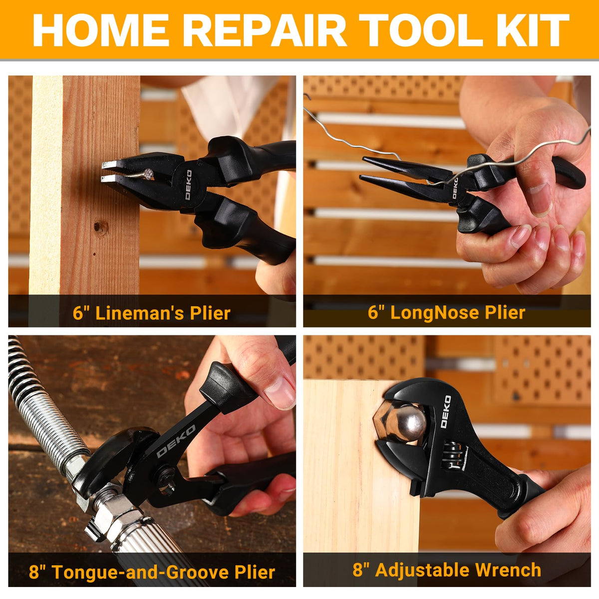 218-Piece General Household Hand Tool Kit with Storage Case Q728