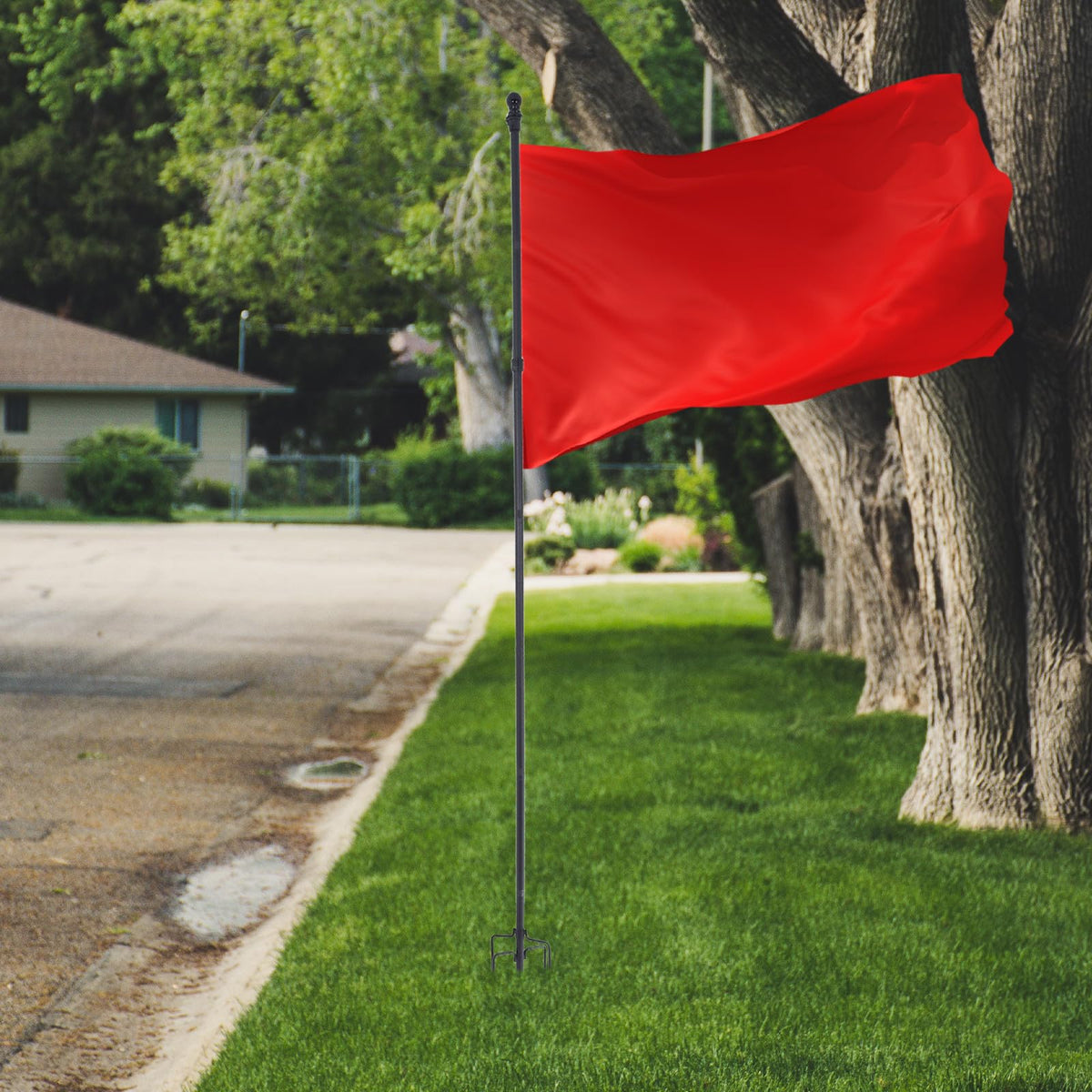 Heavy Duty in Ground Flag Pole Holder with 5 Prongs Base E498951
