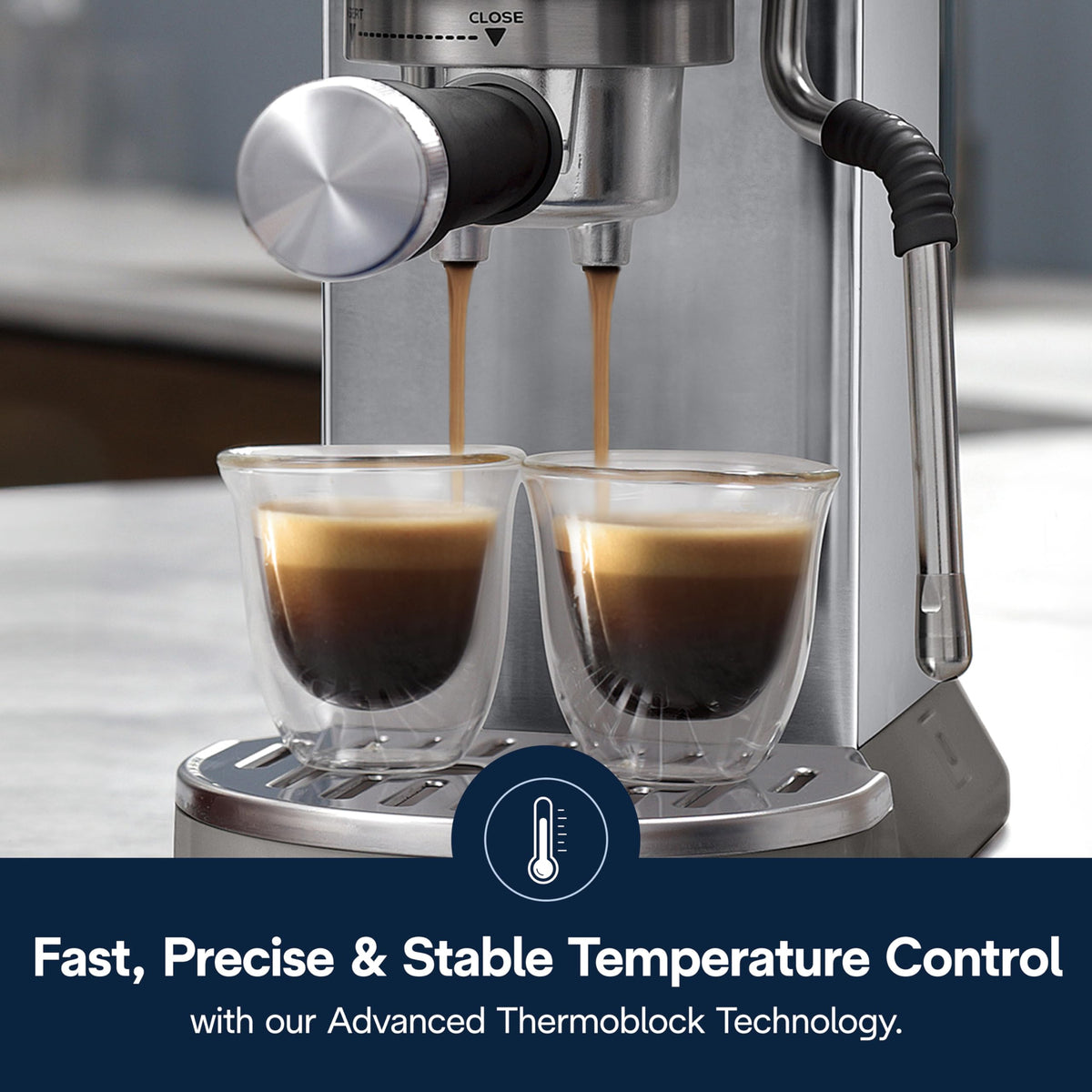 Compact Espresso Machine with Milk Frother F8153