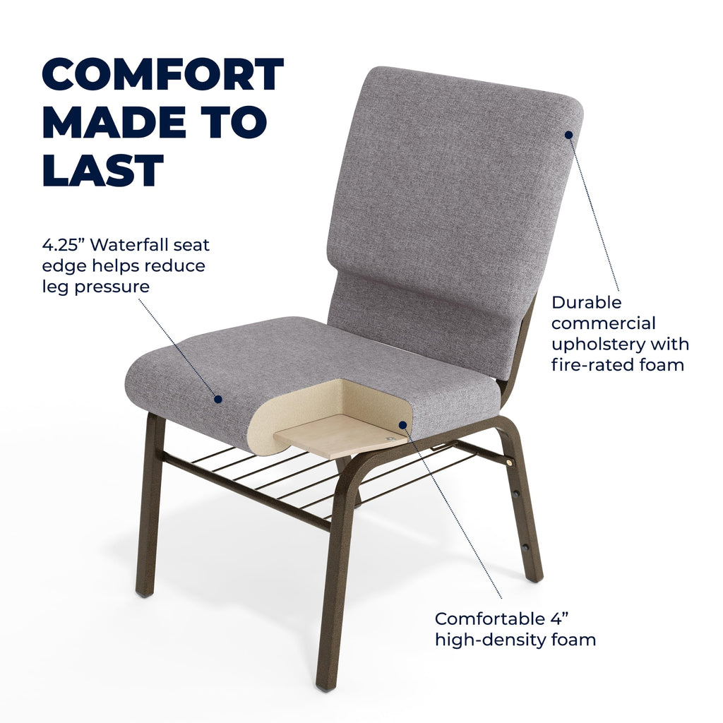 Gray Fabric Church Chair M546