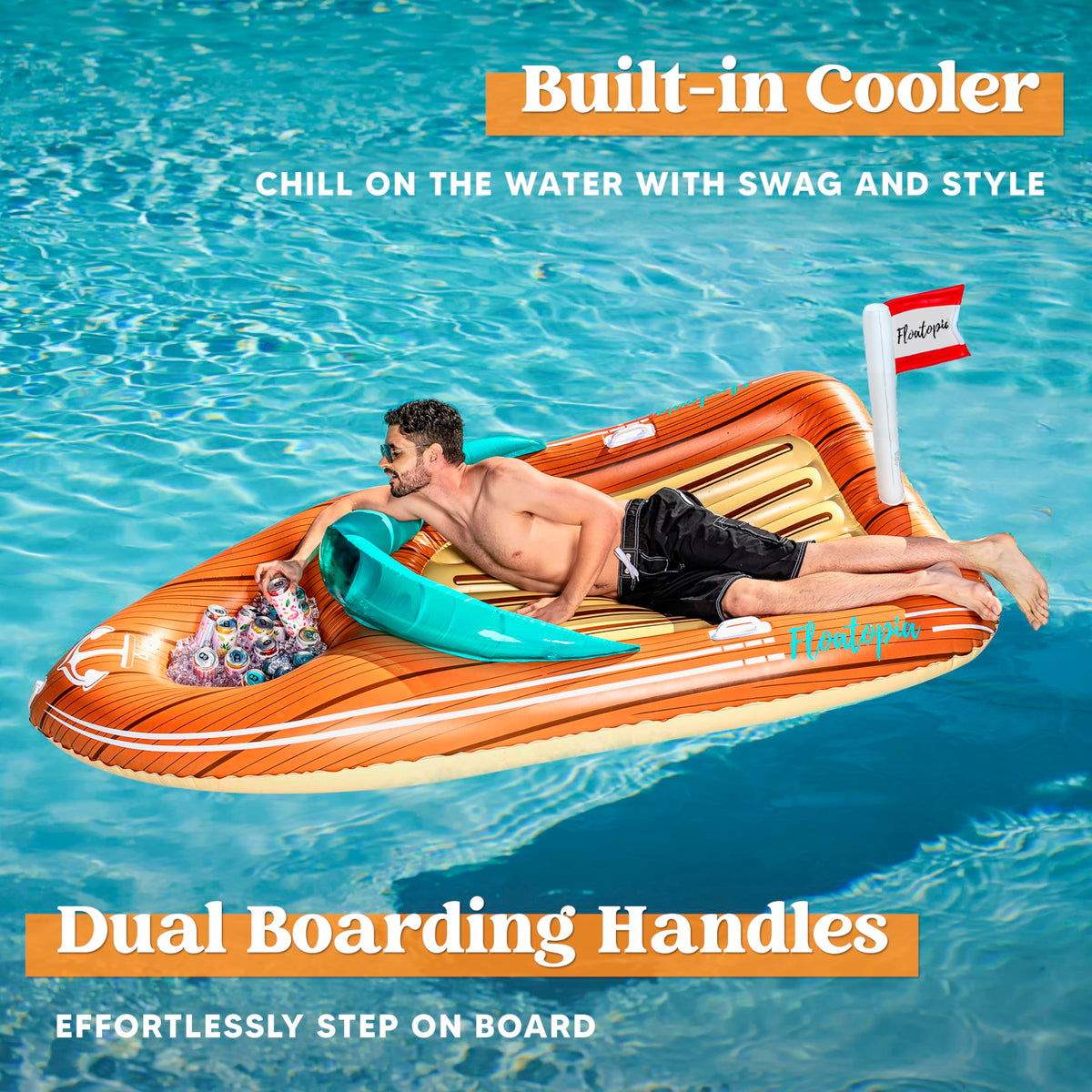 Inflatable Boat Float with Cooler U390