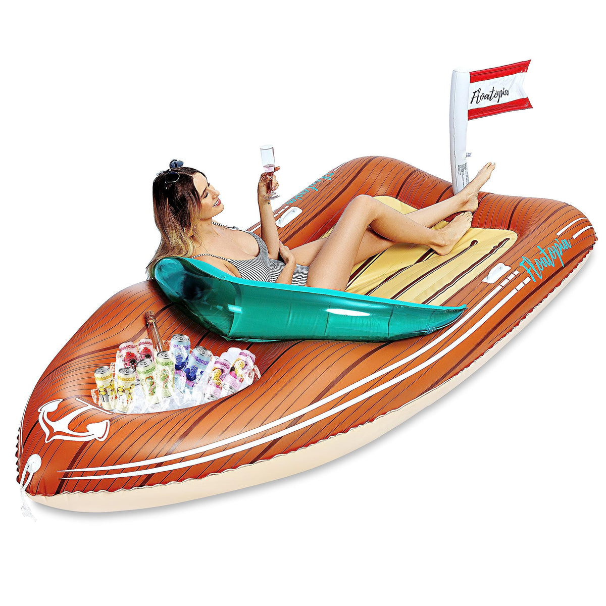 Inflatable Boat Float with Cooler U390