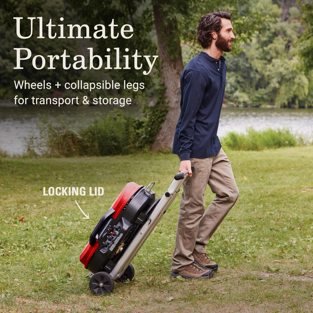 Portable Propane Grill, 3 Burners, Red S294