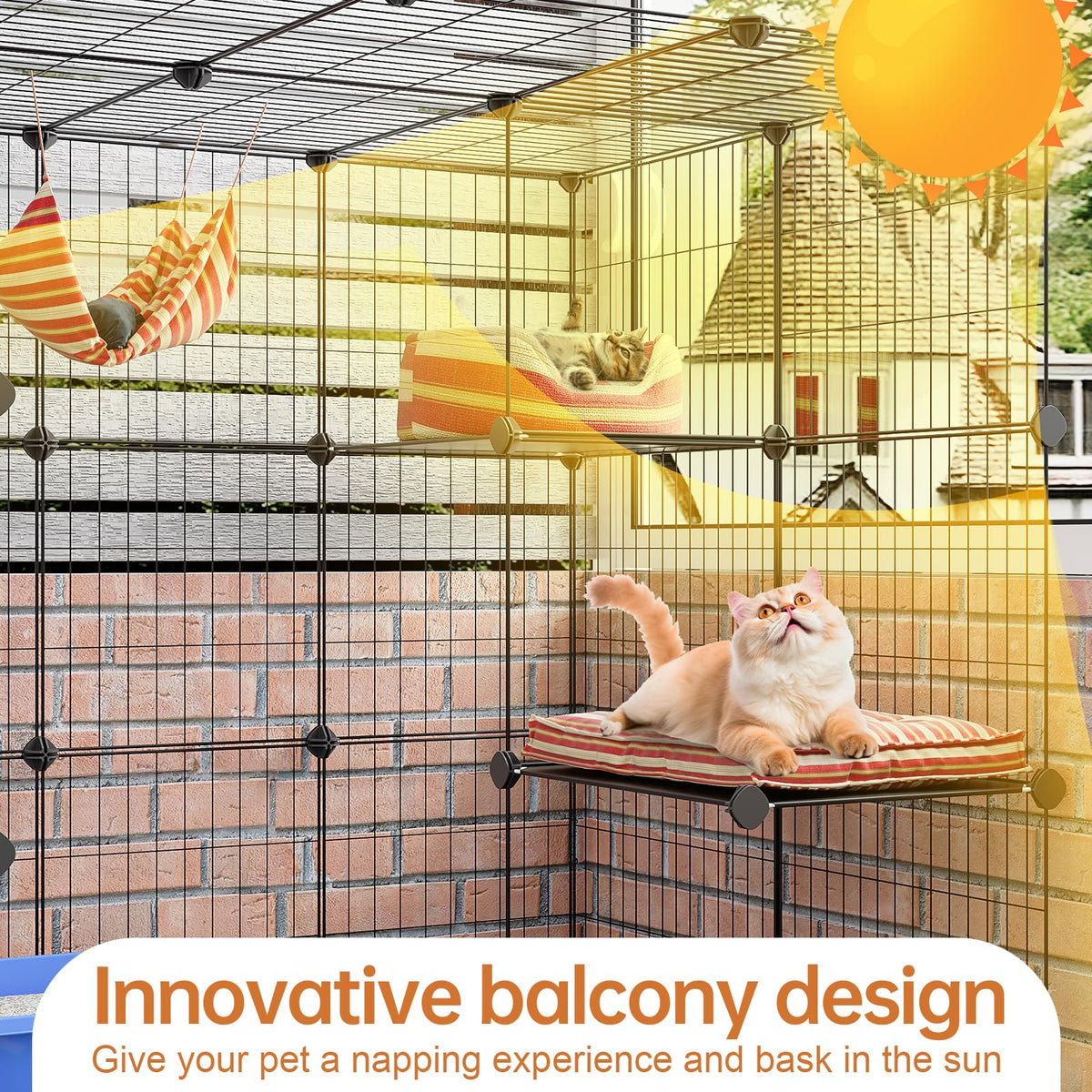 3-Tier Detachable Metal Wire Cat Cage Playpen X4000