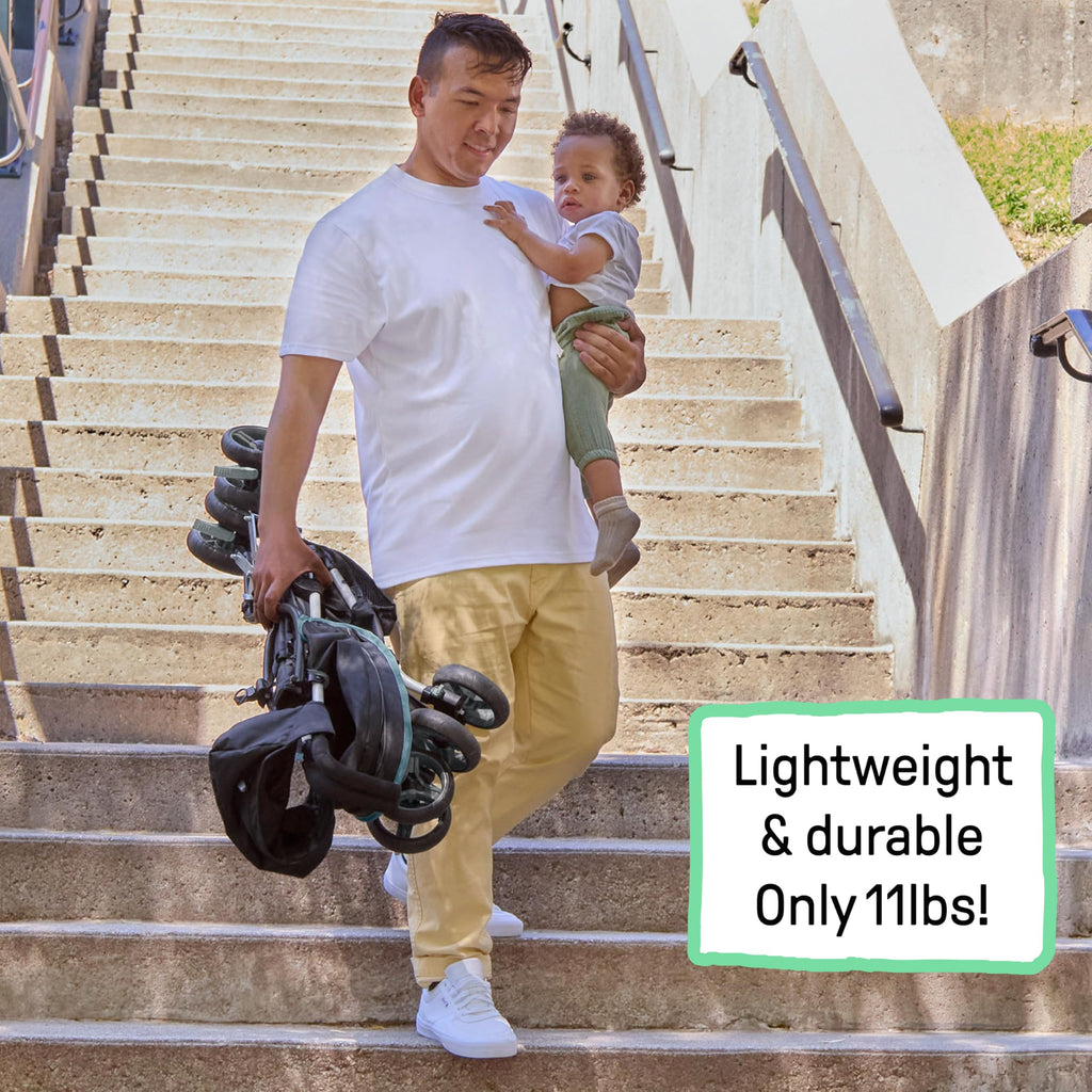 Lightweight Compact Fold Stroller with Canopy and Recline, Slate Grey F4672