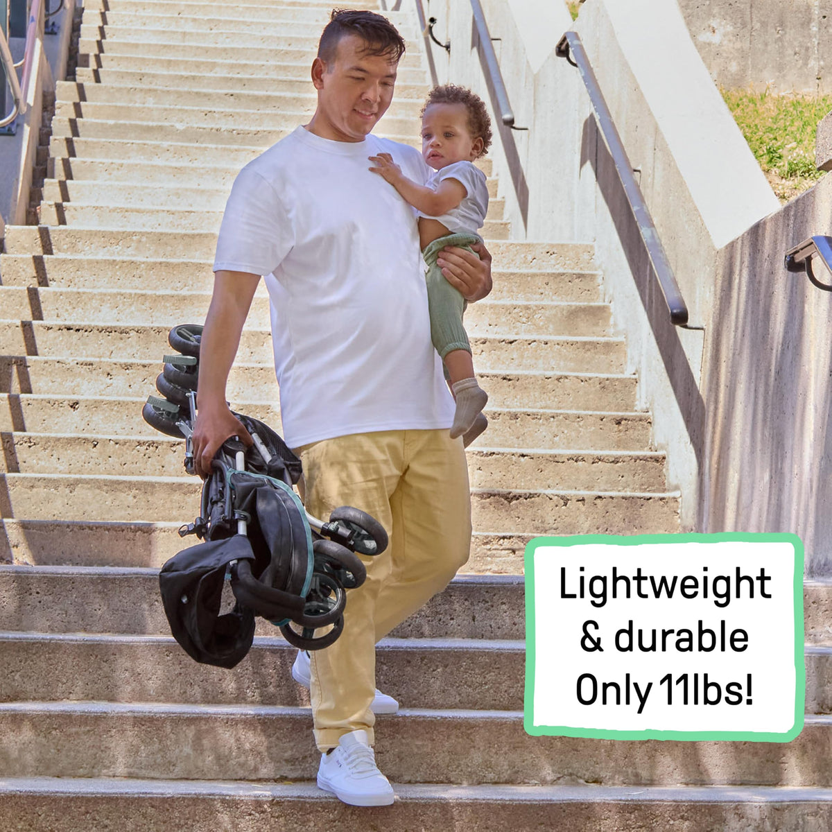 Lightweight Compact Fold Stroller with Canopy and Recline, Slate Grey F4672