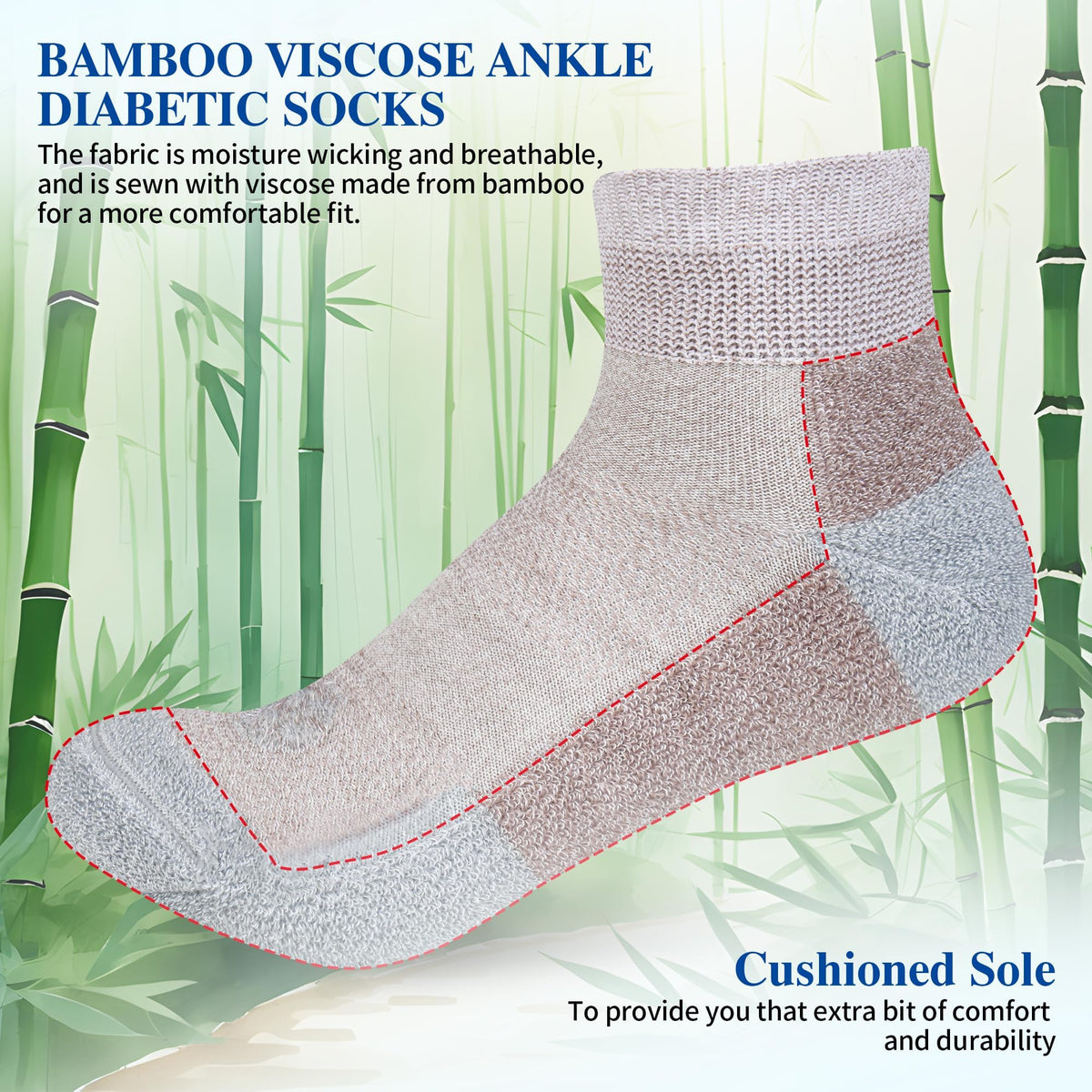 Diabetic Socks for Men, 12 Pairs Ankle & Low Cut Size 9-15 F3321