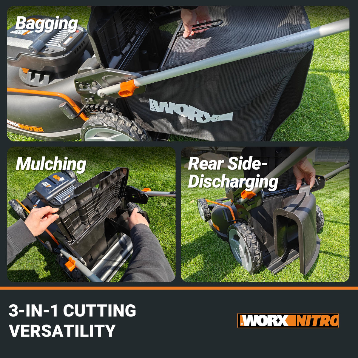 Cordless Lawn Mower, 40V 21" 3-in-1 Grass Mower F58508
