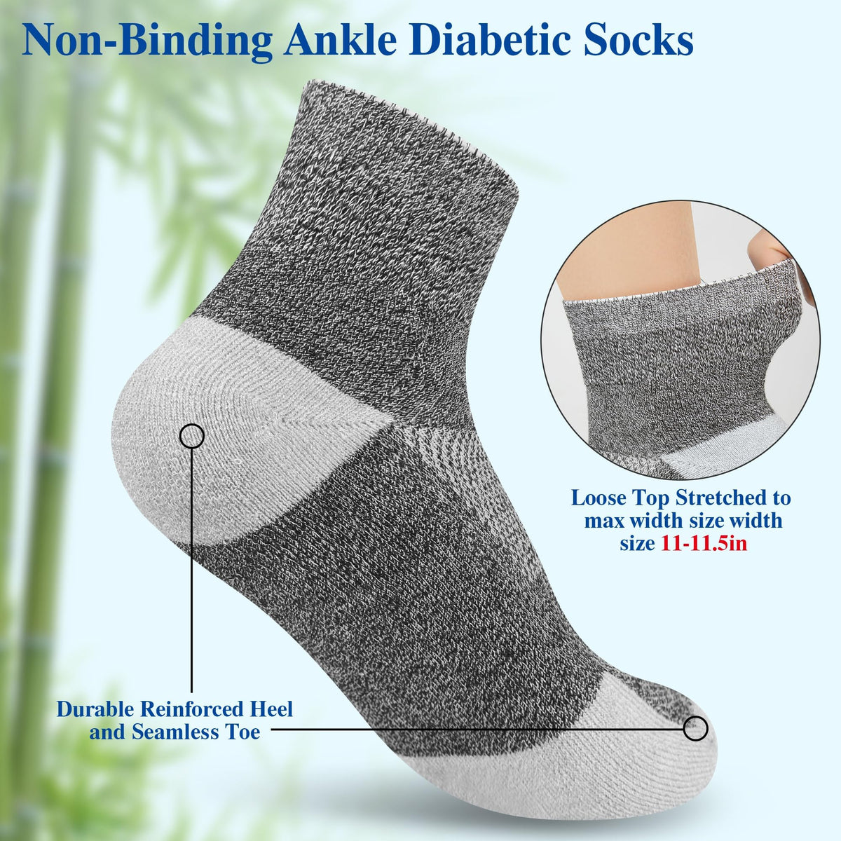 Diabetic Socks for Men, 12 Pairs Ankle & Low Cut Size 9-15 F3321