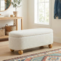 44.8" Beige Storage Ottoman Bench with Hinge G7647