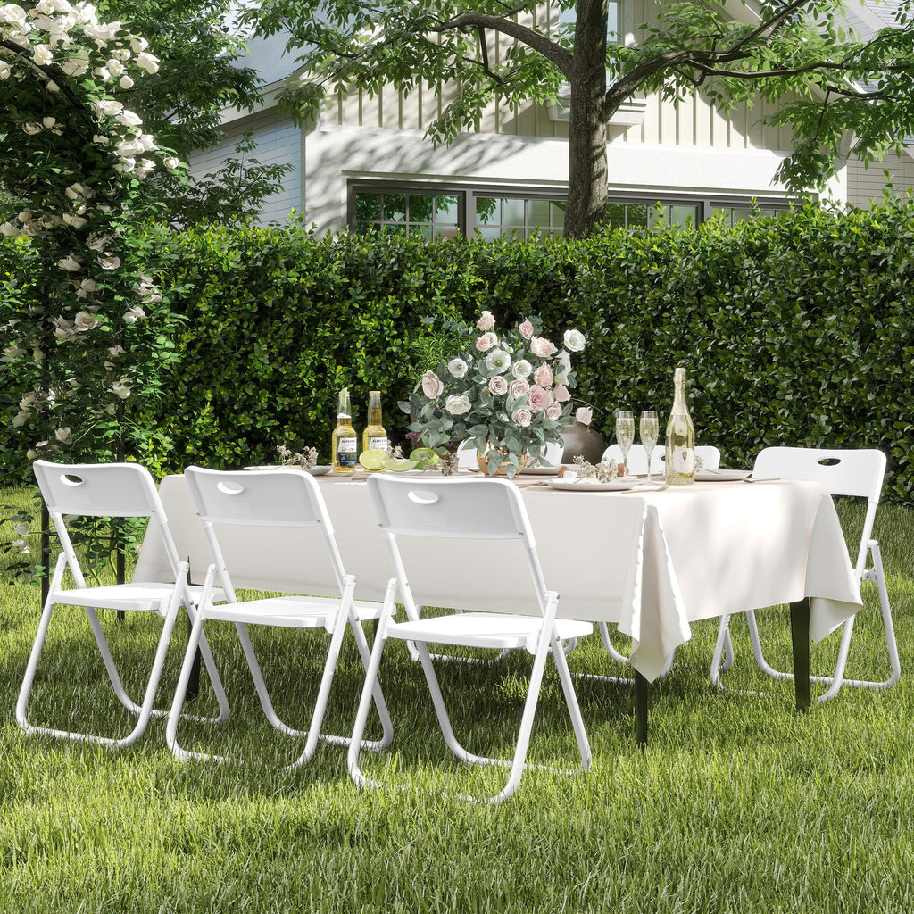 White Plastic Folding Chairs, 10 Pack E873
